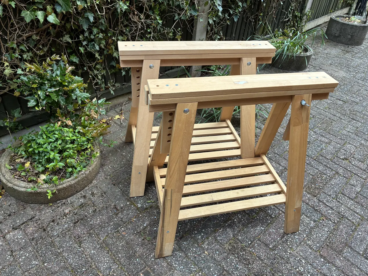 Billede 5 - 2 stk IKEA MITTBACK benbukke i birk.