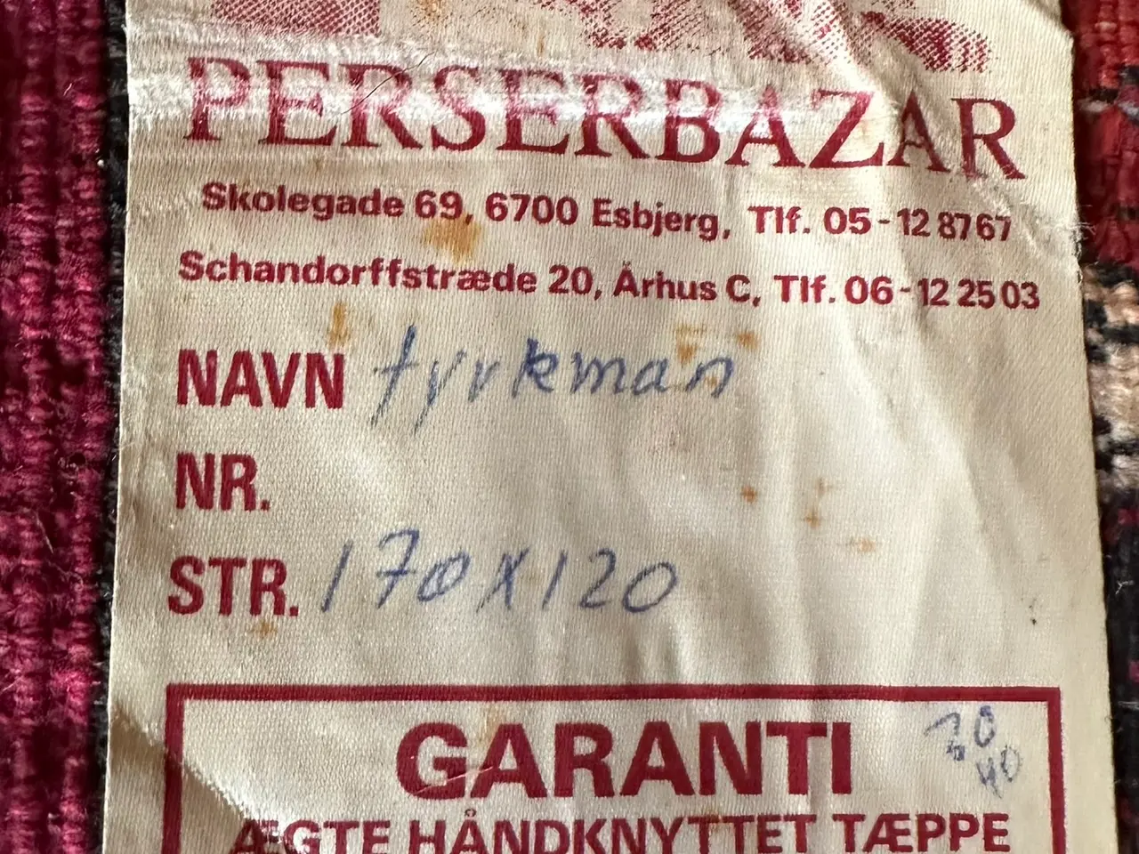 Billede 3 - Ægte håndkn. persisk Turkmen-tæppe 120X170 cm cert