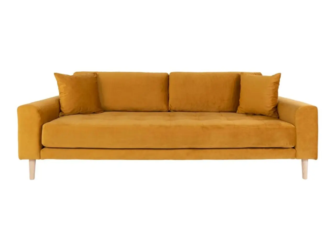 Billede 1 - Lido 3 Personers Sofa - Sofa i sennepsgult velour