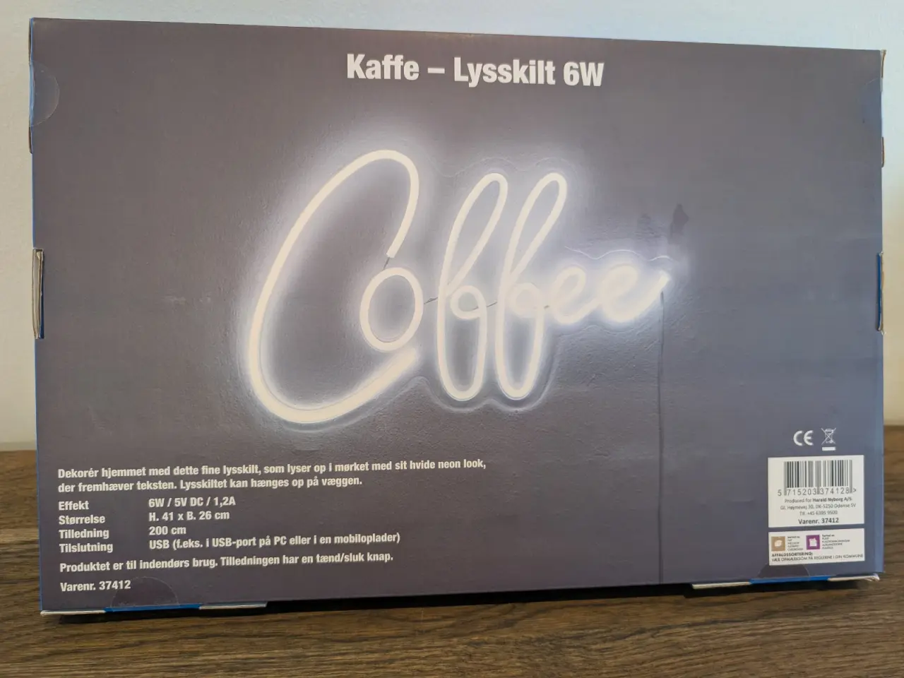 Billede 3 - Coffee LED lysskilt, til væg