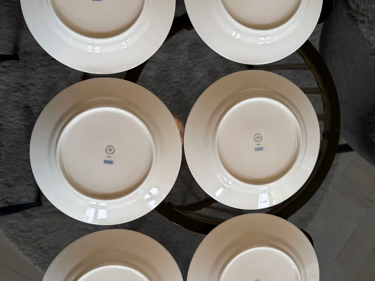 Billede 3 - Royal Copenhagen Hvid Riflet tallerkener - 6 stk