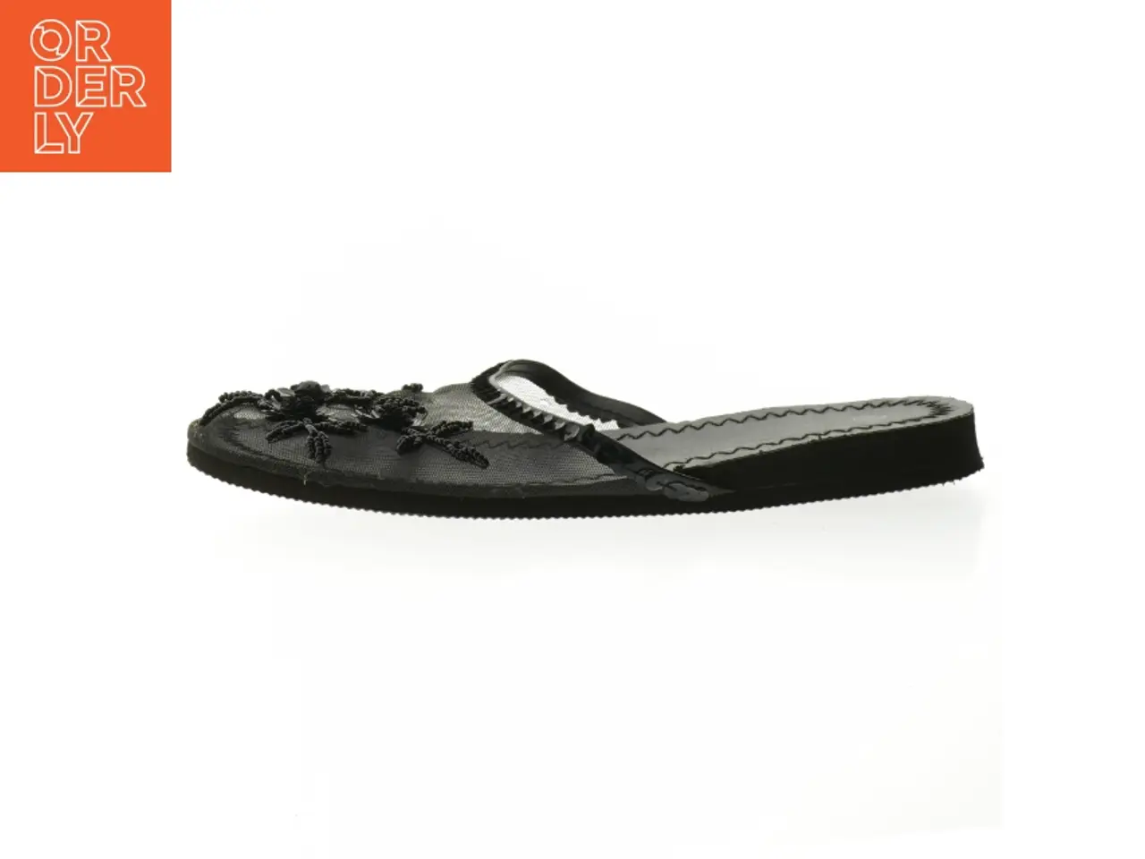 Billede 1 - Sort udsmykket sandal (str. 36 )