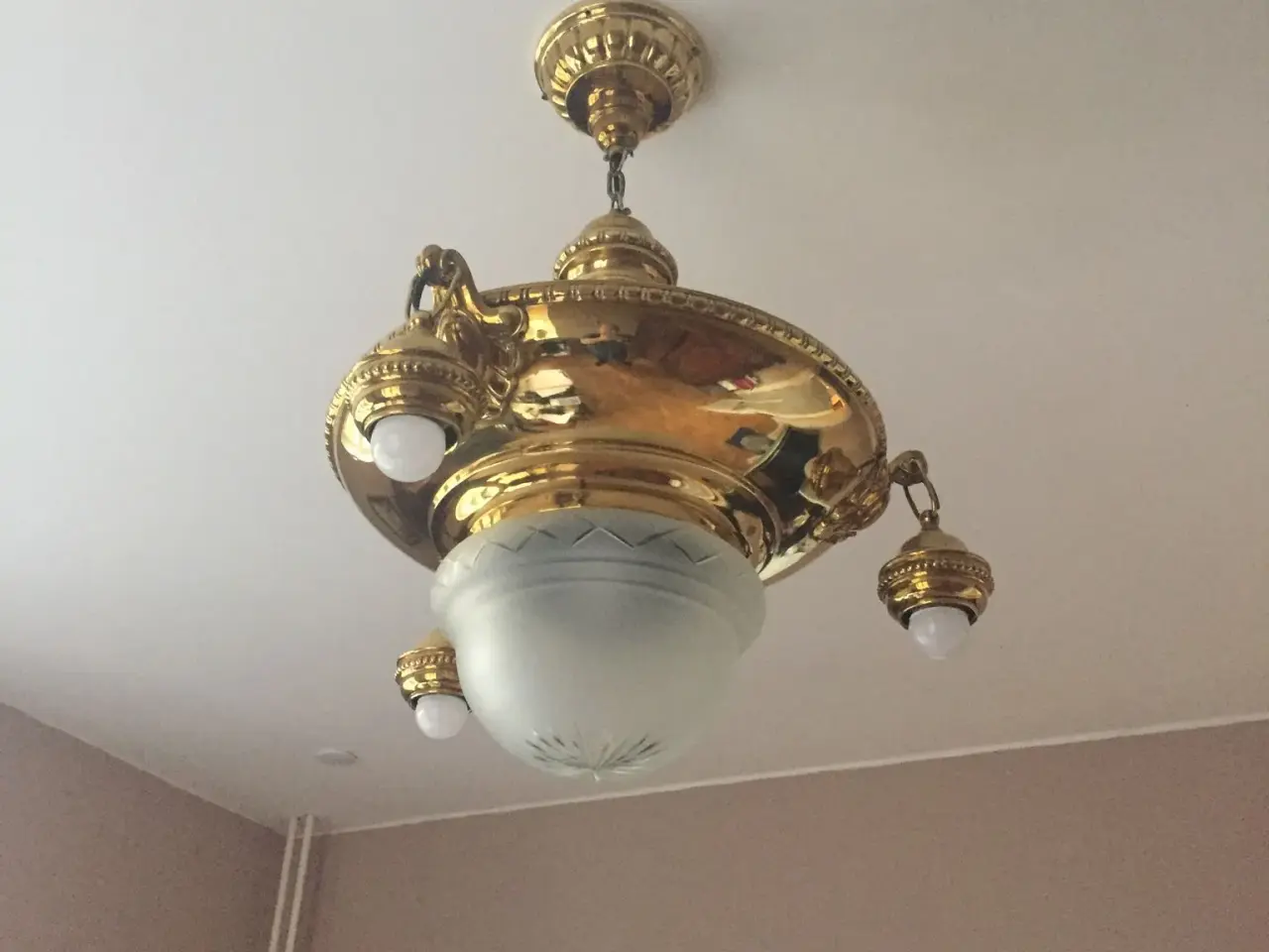 Billede 1 - Antik Messing lampe meget flot.