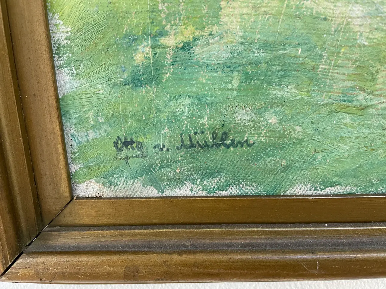 Billede 2 - Stort oliemaleri – moderne landskab, 73×92 cm