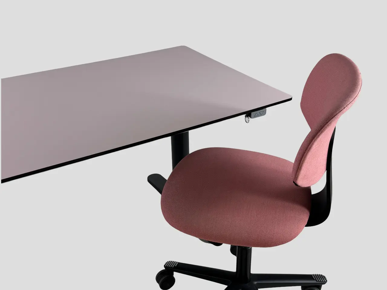 Billede 7 - Håg Tion Stol + IKEA BEKANT Hæve/sænkebord – Lyserød/Sort