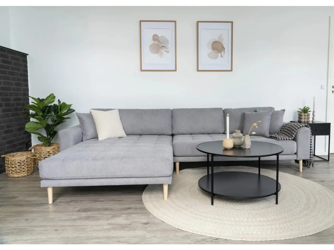 Billede 4 - Lido - Venstrevendt Chaiselongsofa - Lysegrå stof