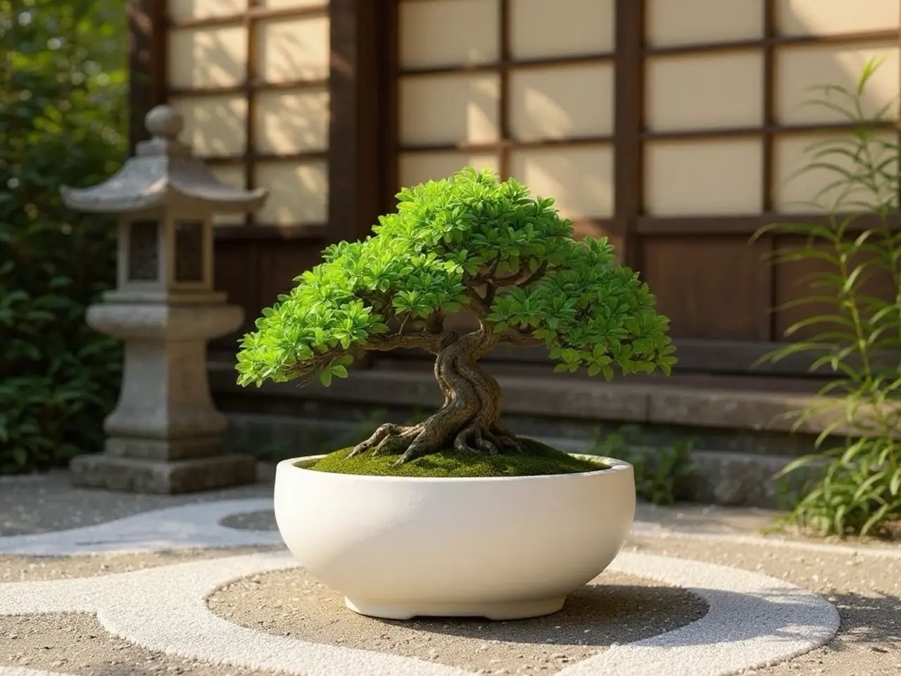 Billede 1 - Hvid Bonsai skål i minimalistisk design