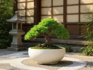 Hvid Bonsai skål i minimalistisk design