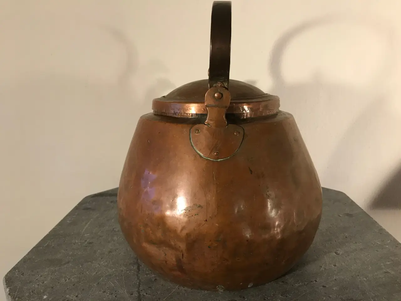 Billede 6 - Stor flot antik / vintage kobberkedel