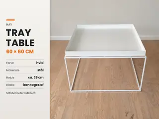 HAY Tray Table 60×60 cm – hvidt bakkebord