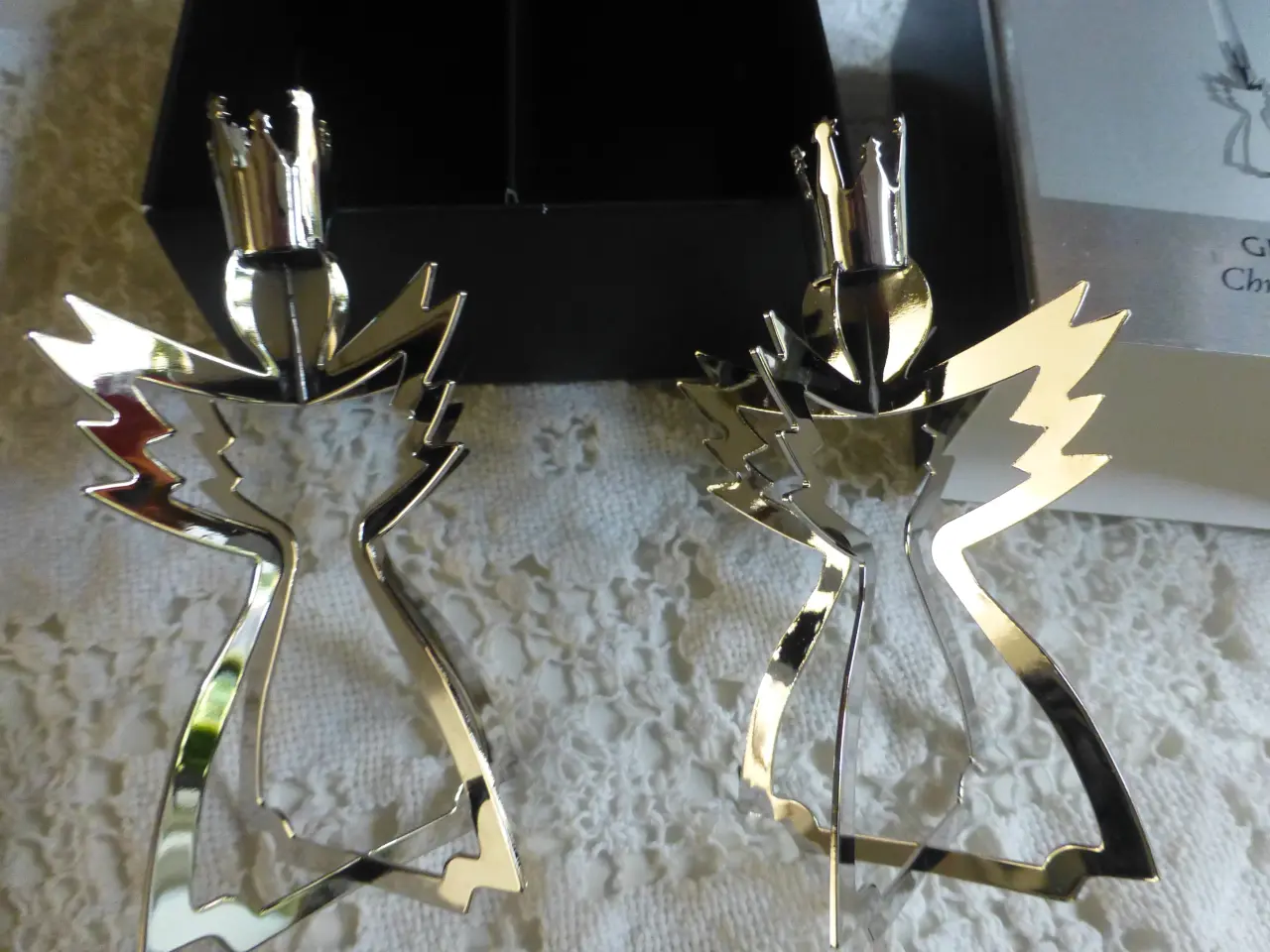Billede 2 - Engle Lysestager i Palladium 2 Stk Georg Jensen