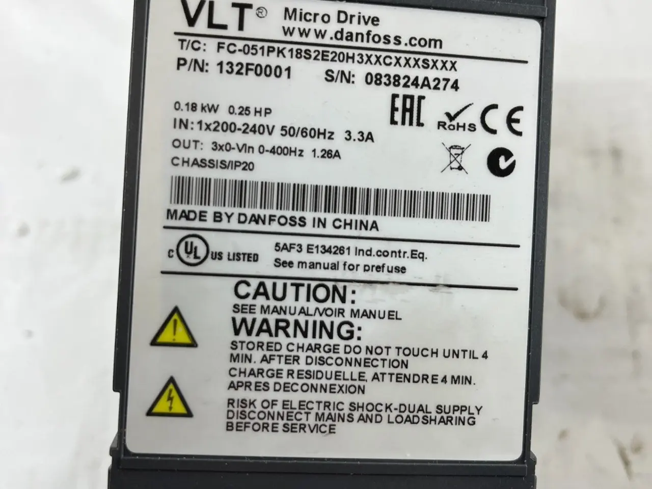 Billede 13 - Danfoss VLT Micro Drive FC-051PK18S2E20H3 VFD