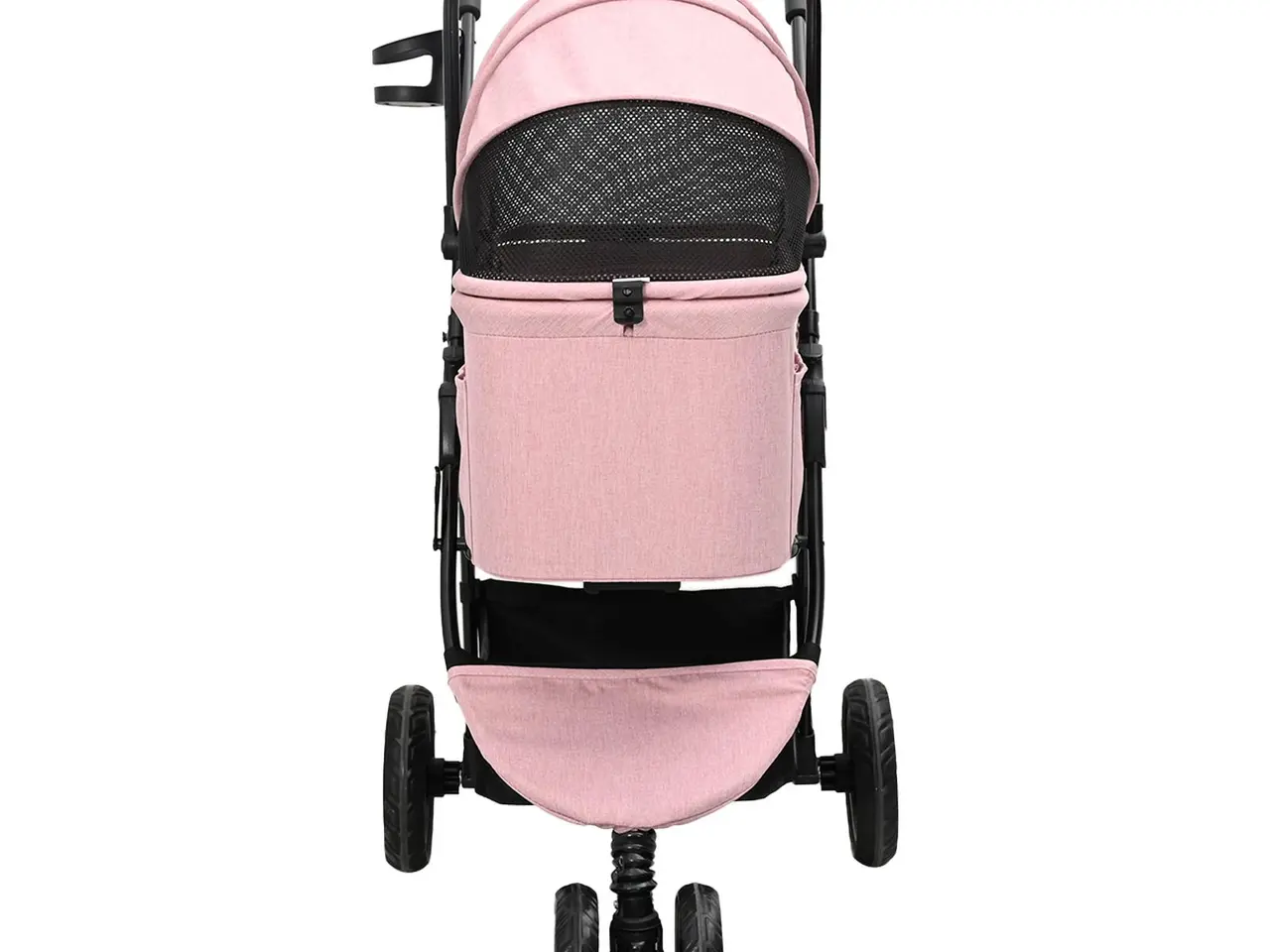 Billede 7 - Sammenklappelig kæledyrsvogn - lyserød, polyester 78 × 54 × 101 cm