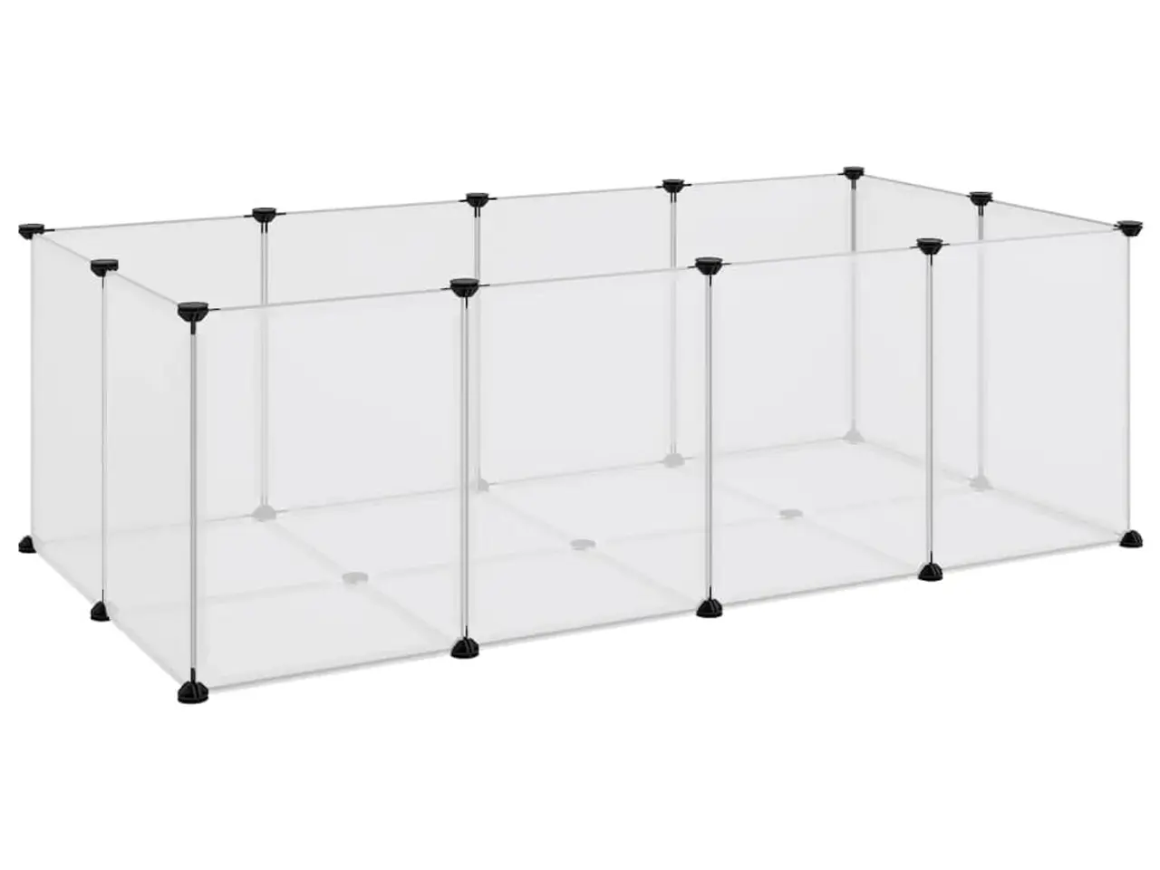 Billede 2 - Lille dyrebur/løbegård 144×74×46,5 cm - transparent PP og stål