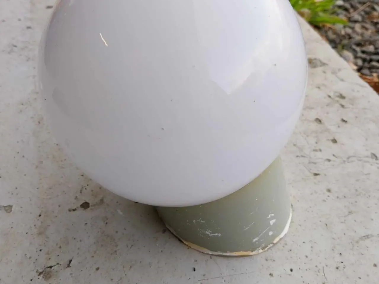 Billede 3 - Kuppel lampe hvidt glas - retro