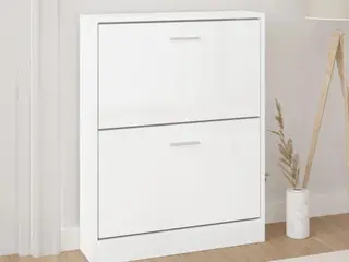 Skoreol 59x17x81 cm konstrueret træ hvid højglans