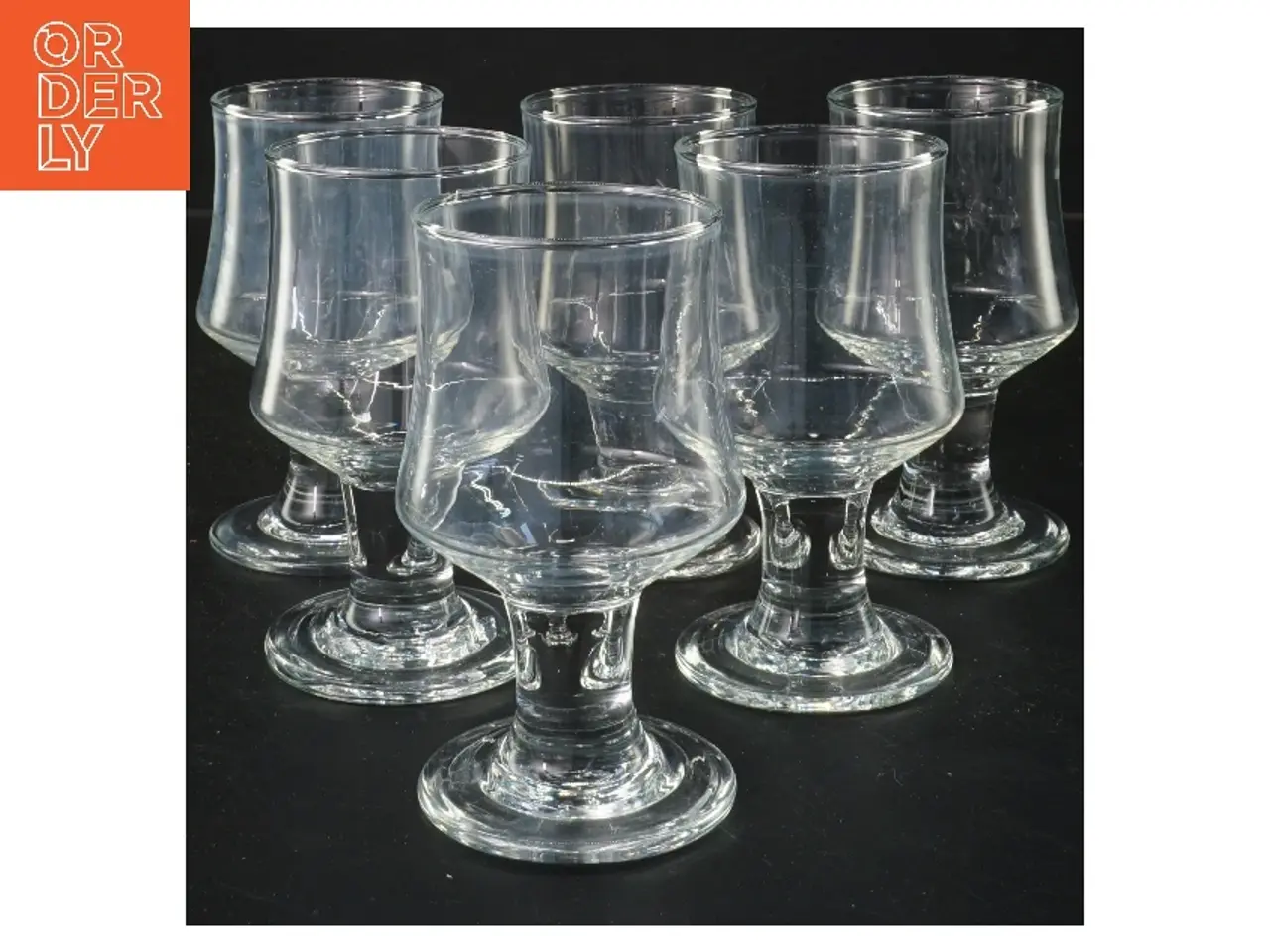 Billede 1 - 6 Hamlet Holmegaard glas (str. 6 stk Ø 6 cm længde 11,5 cm)