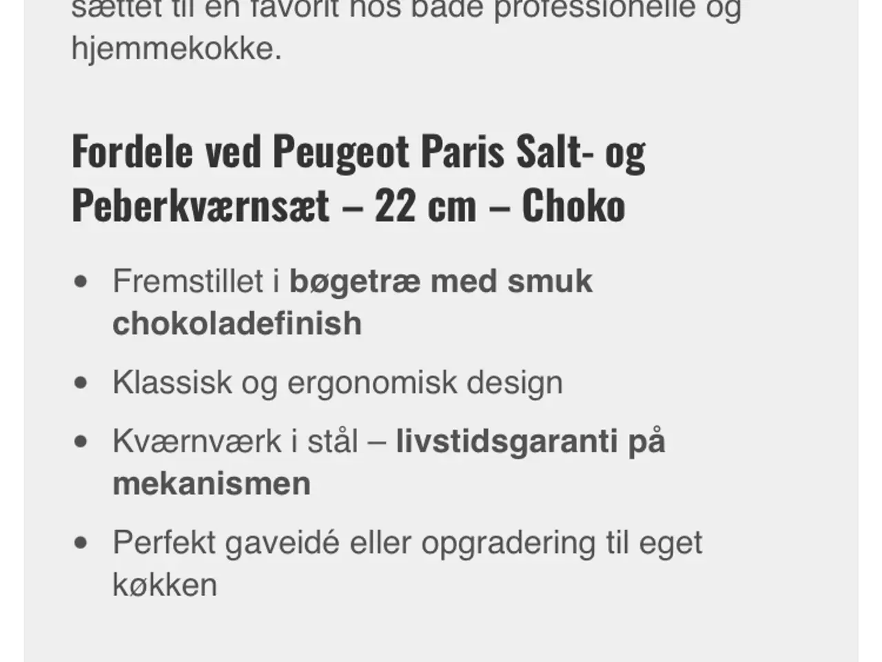 Billede 3 - Salt og peberkværn, Peugeot, 22 cm