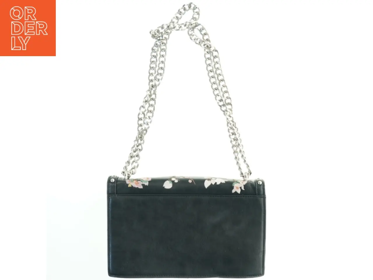 Billede 2 - Sort taske med blomsterbroderi (str. 26x17 cm)