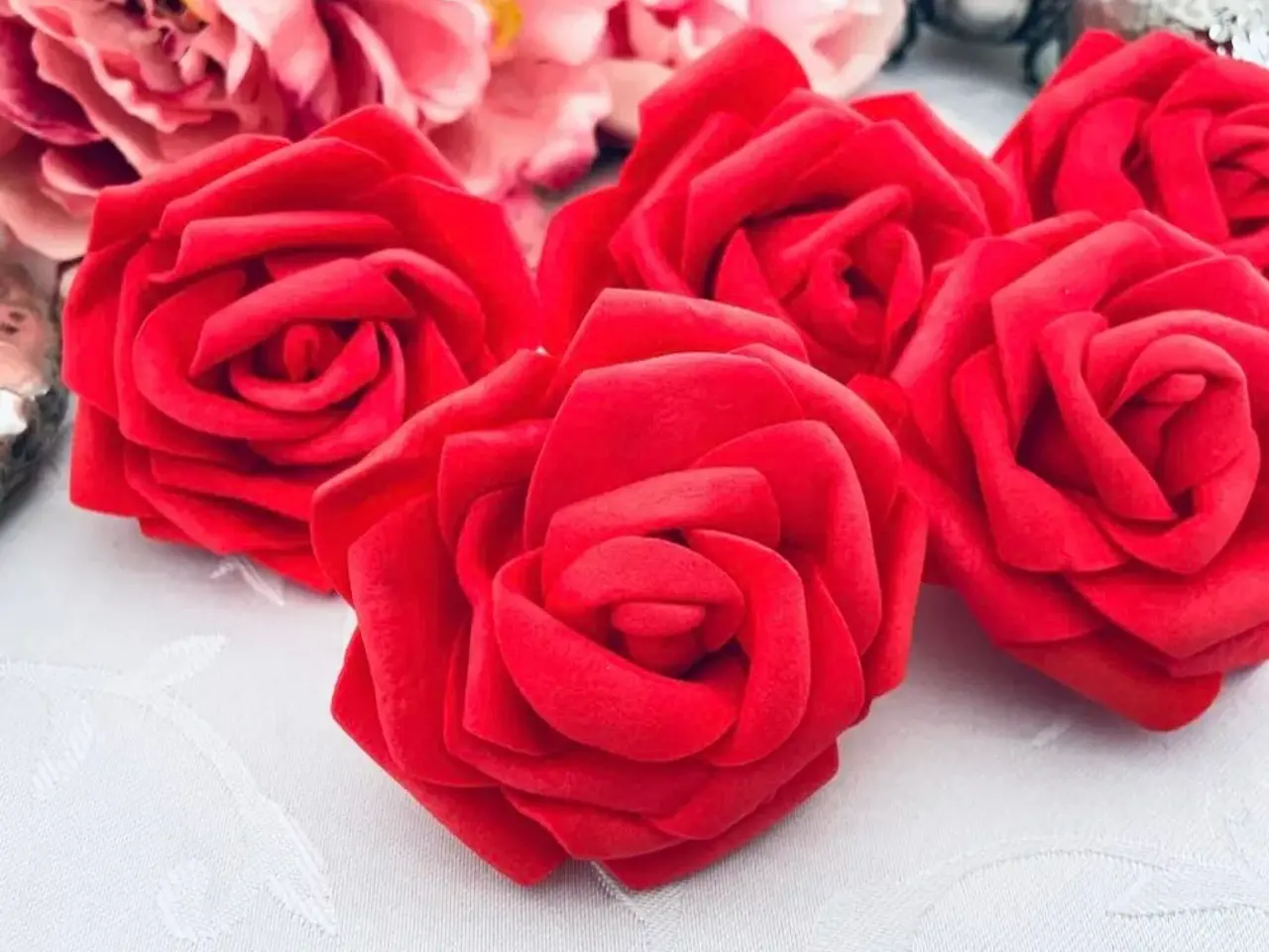 Billede 3 - Kunstig blomster roser til pynt / hobby 