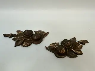 2 stk. vintage rose ornamenter I kobber