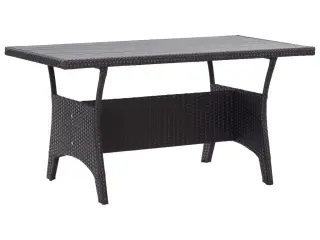 Havebord 120x70x66 cm polyrattan sort