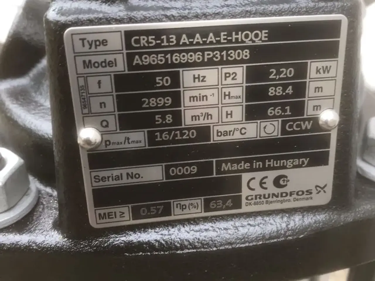 Billede 2 - Grundfos CR5-13, ny aldrg brugt