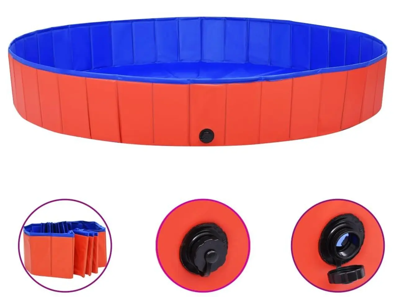 Billede 1 - Foldbart hundebassin 200 × 30 cm i PVC - rød