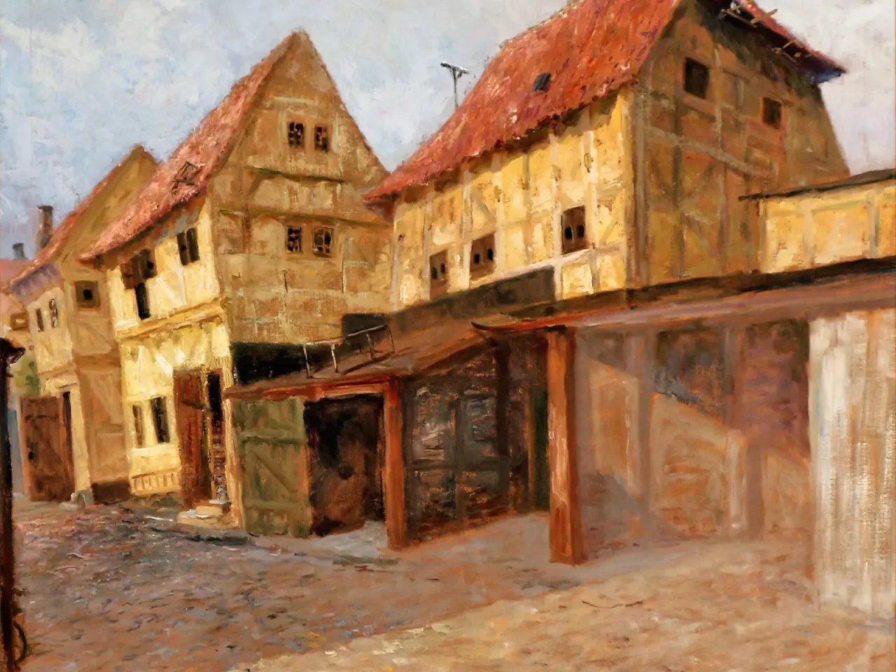 Billede 3 - HUGO V. Pedersen. Stort oliemaleri