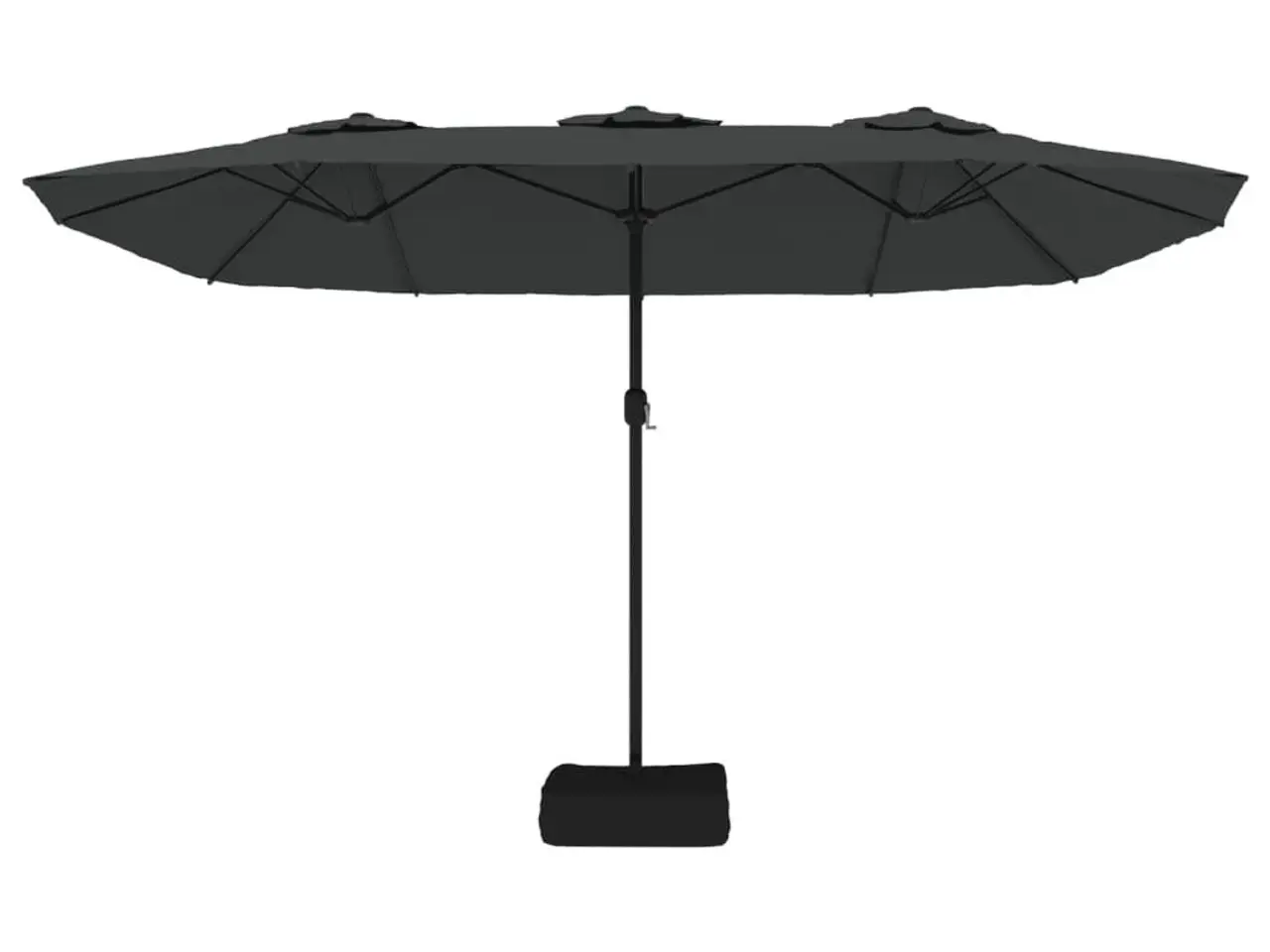 Billede 4 - Parasol m. dobbelt parasoldug 449x265 cm antracitgrå