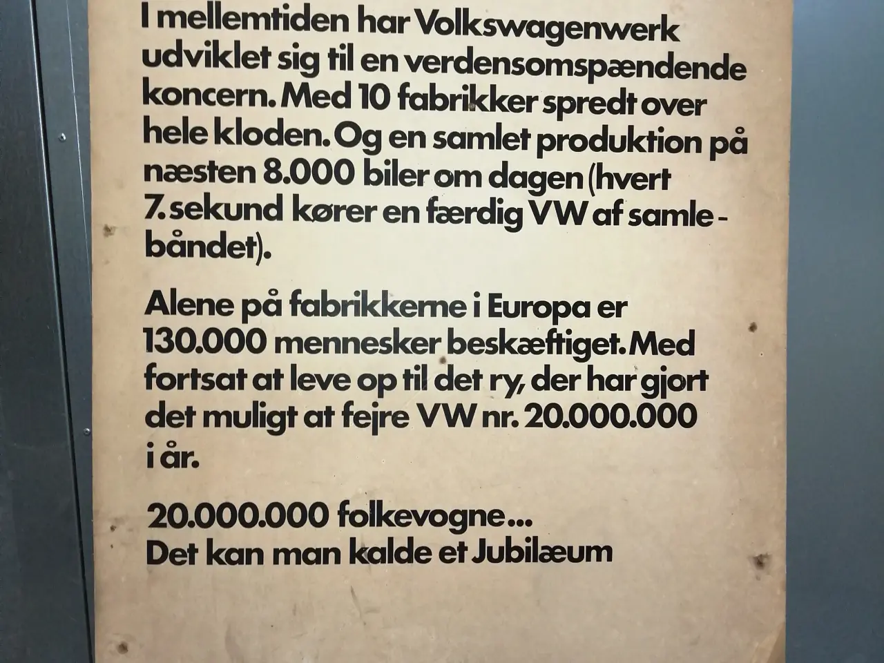 Billede 1 - VW forhandler reklame - Weltmeister 1972