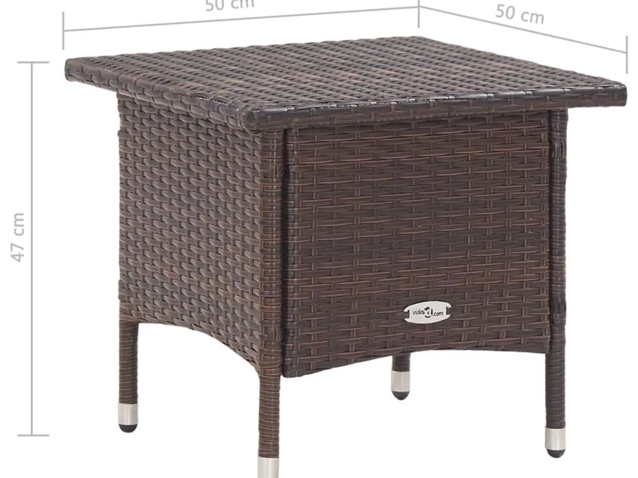 Billede 5 - Tebord 50 x 50 x 47 cm polyrattan brun