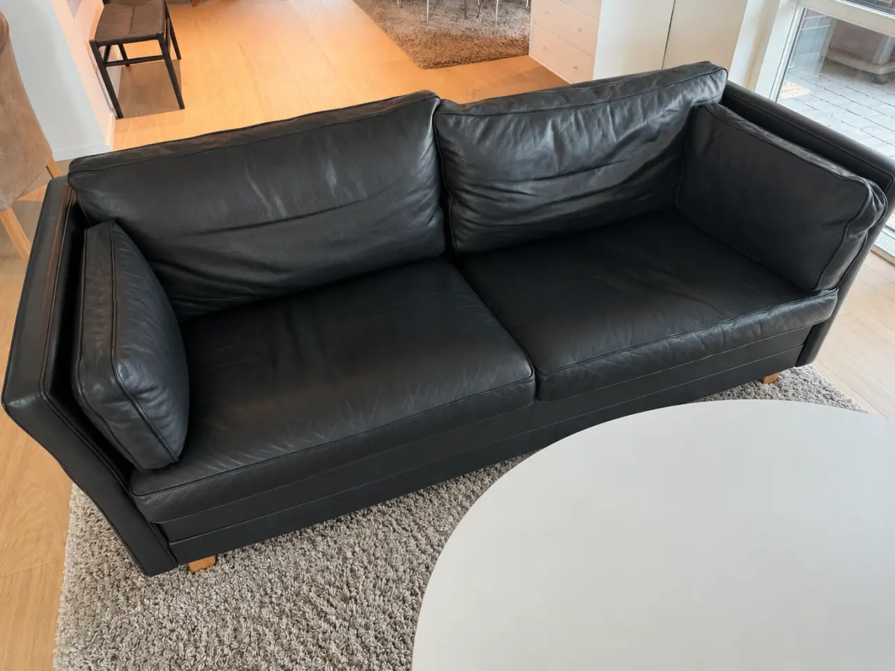 Billede 1 - Sort skind sofa 2 1/2 prs