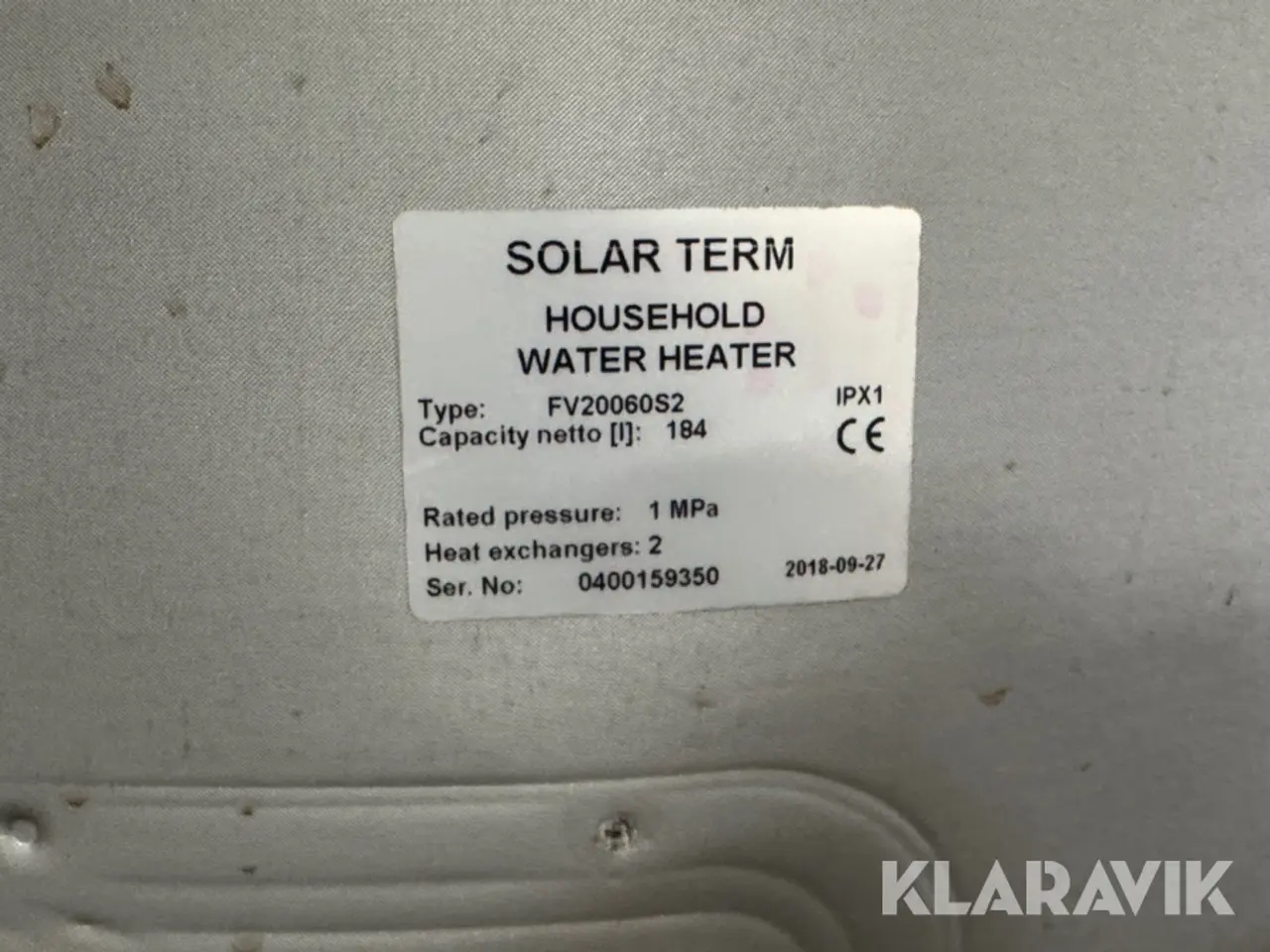 Billede 5 - Buffertank - Varmvandsbeholder Solar Term 1 styk hver. 180 liter - 184 liter.
