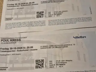 Poul Krebs, billetter Assens, 2 stk