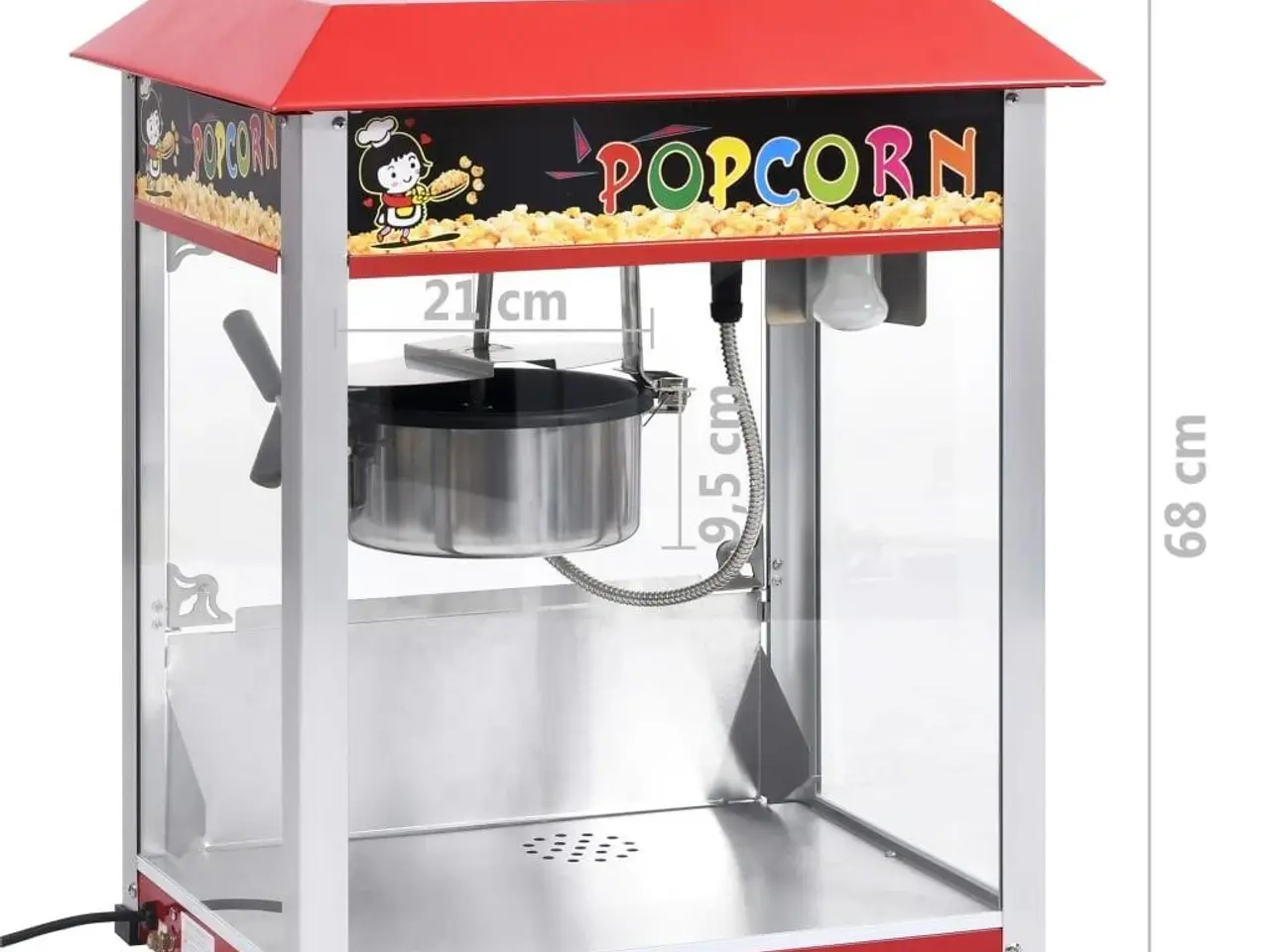 Billede 10 - Popcornmaskine med teflongryde 1400 W - rød, 2,7 l