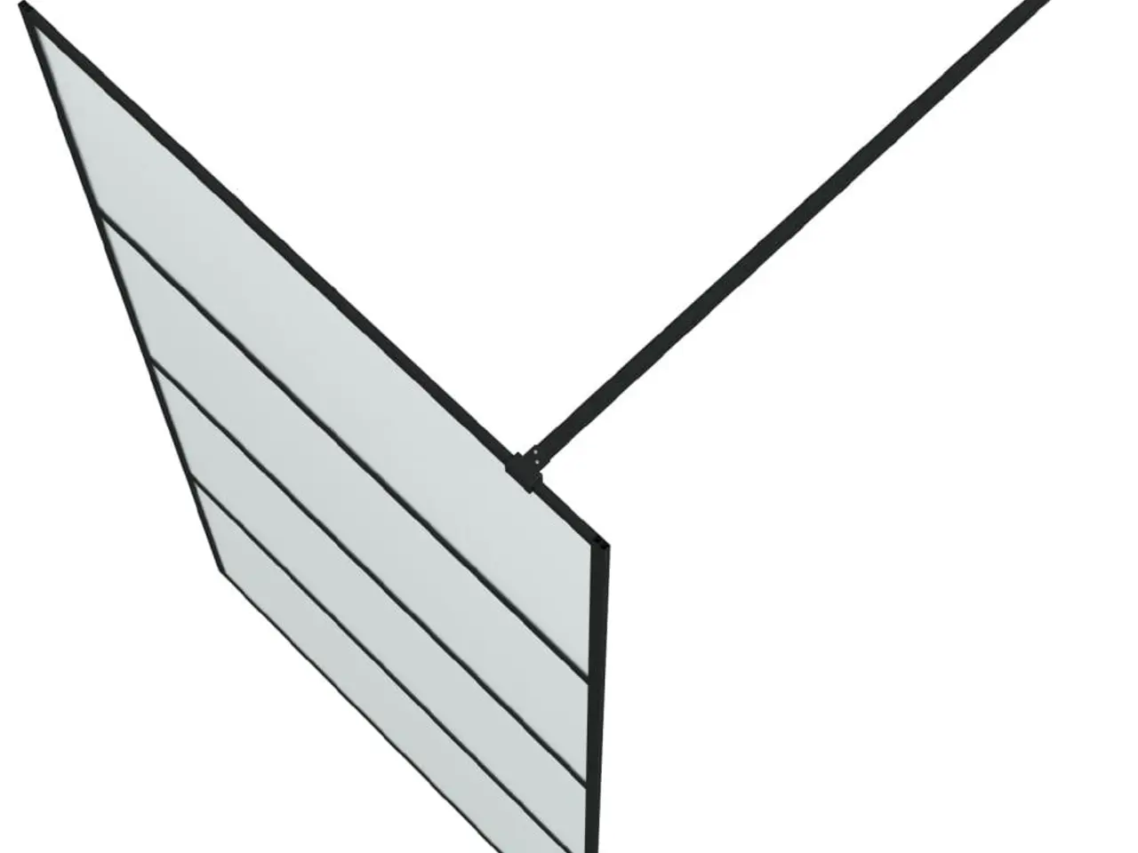 Billede 5 - Brusevæg 100×195 cm i matteret sikkerhedsglas - sort ramme