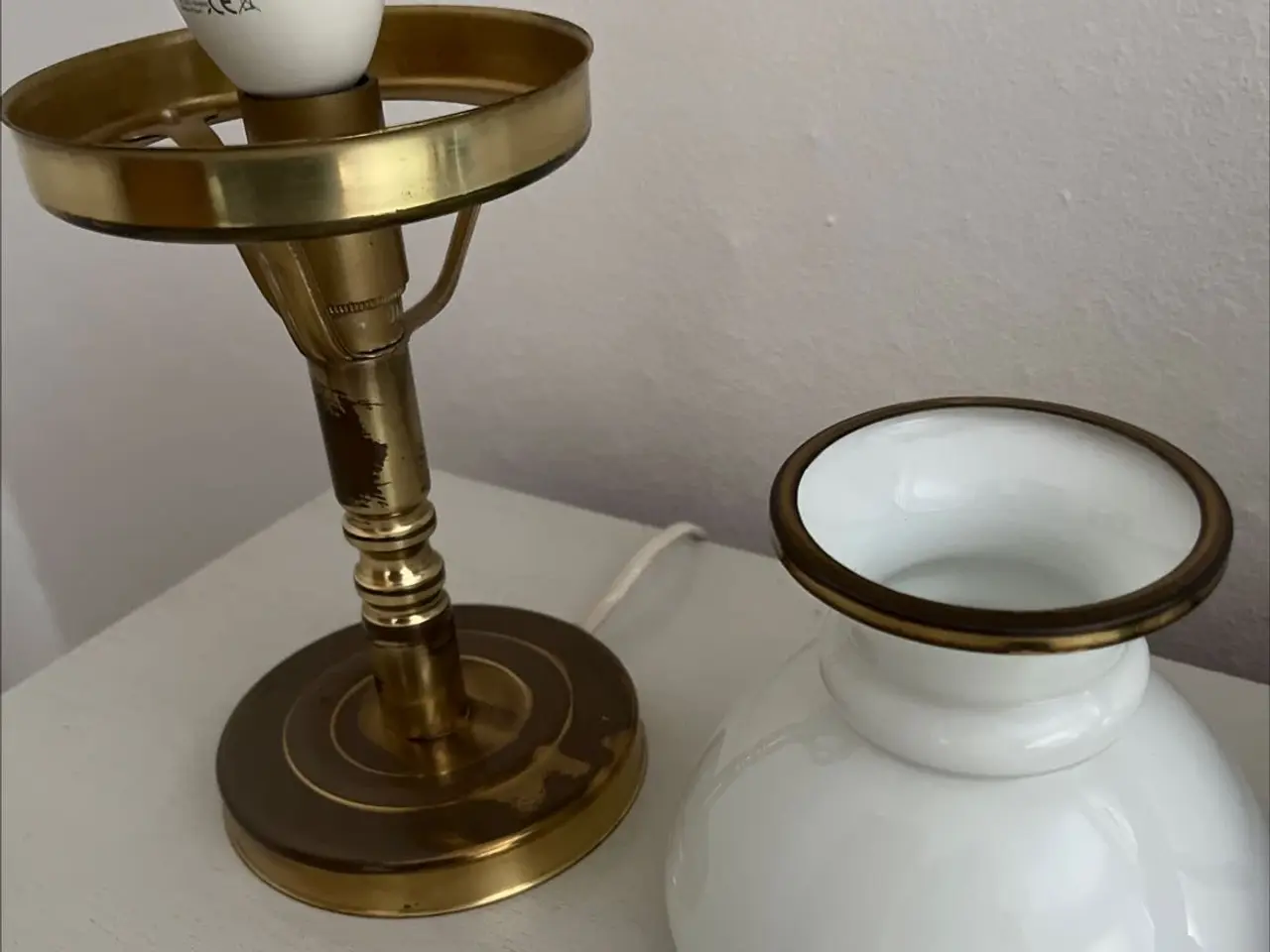 Billede 2 - ABO Randers messing/glas bordlampe