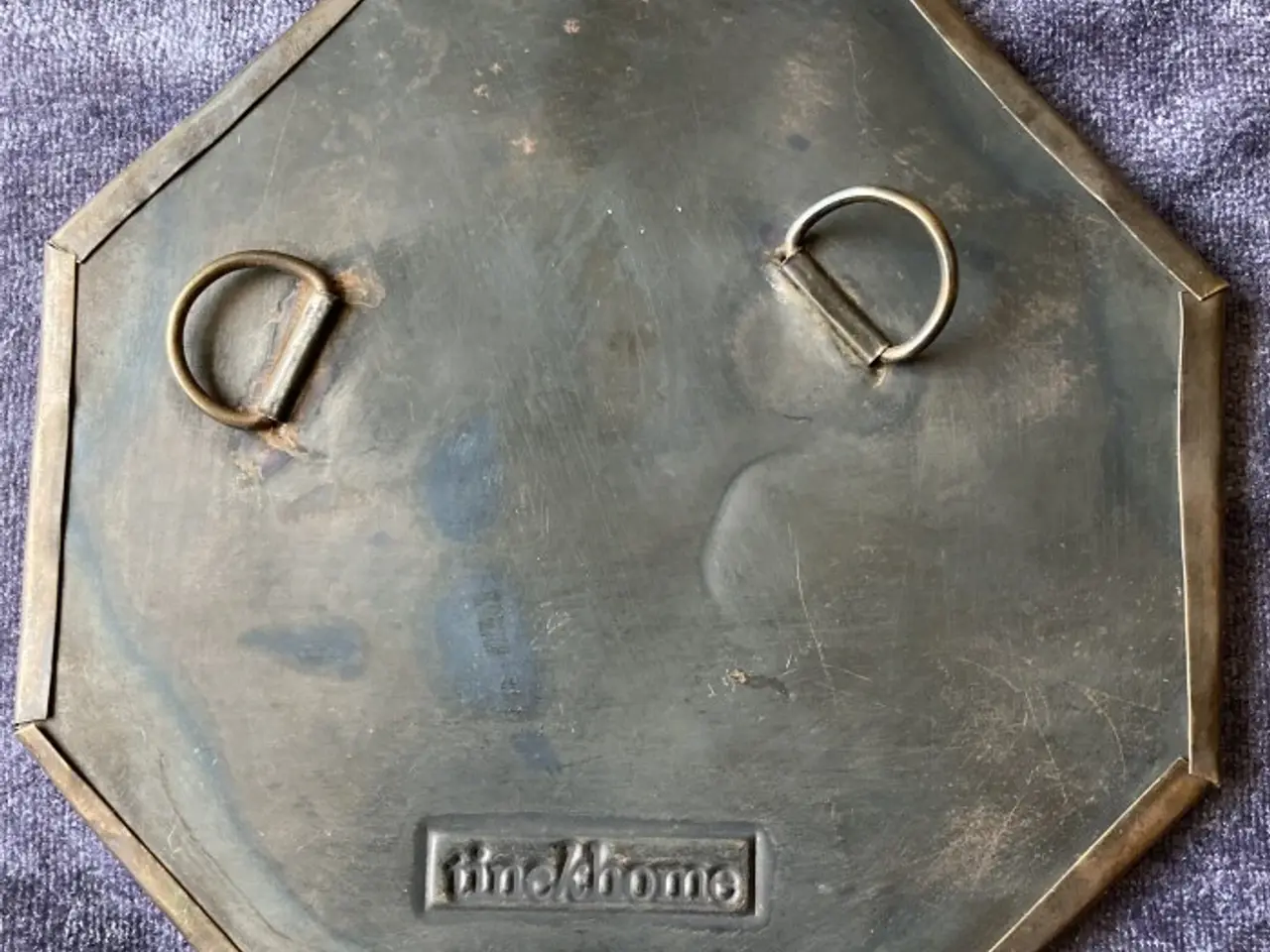 Billede 2 - Sekskantet spejl med metalramme – 14 cm bredt