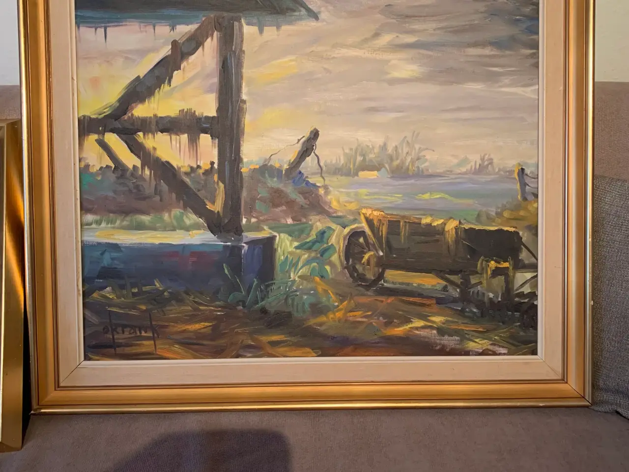 Billede 1 - Vinteraften. Maleri af Otto Krank