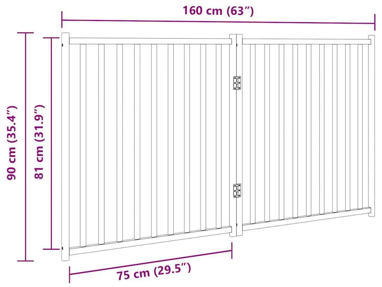 Billede 9 - Hundelåge 2 paneler 160 cm foldbar - brun egetræ