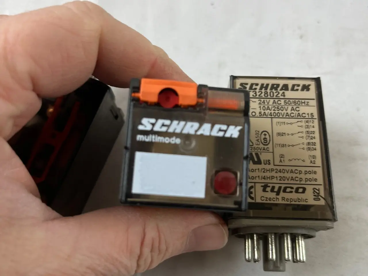 Billede 5 - Schrack MT328024 relæ 24V AC 10A 3CO Plug‑In Tyco