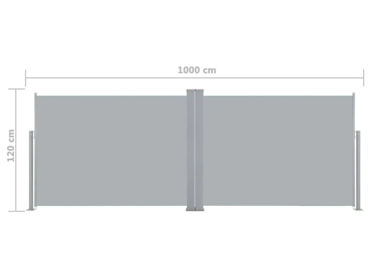 Billede 12 - Sammenrullelig sidemarkise 120 × 1.000 cm - antracitgrå