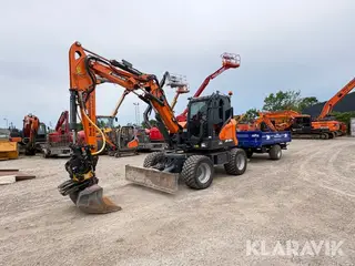 Hjulgraver Develon DX100W-7 med vogn og Leica MCP80 GPS