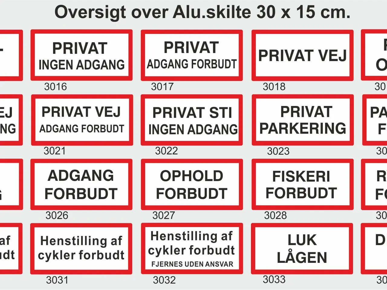 Billede 13 - Nye skilte i alu. med refleks 30 x 15 cm