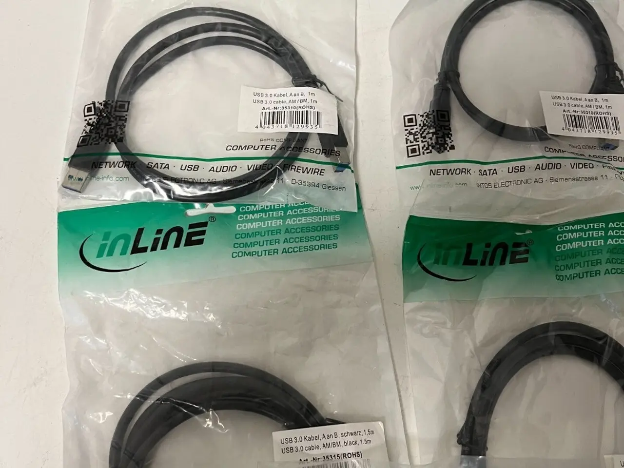 Billede 8 - parti of 5x InLine USB 3.0 kabel AM to BM 1m Black