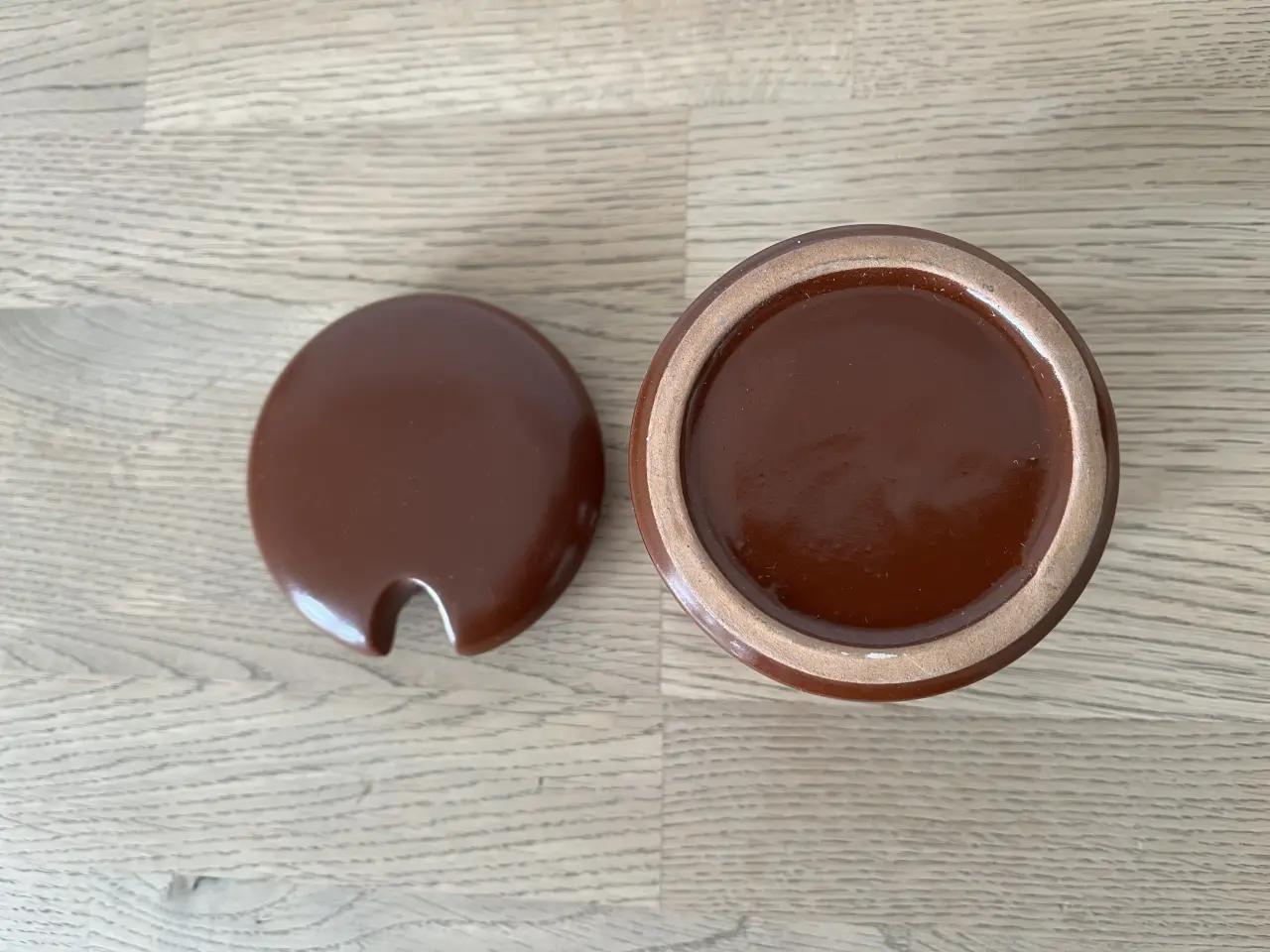 Billede 4 - Brun retro marmeladekrukke med låg