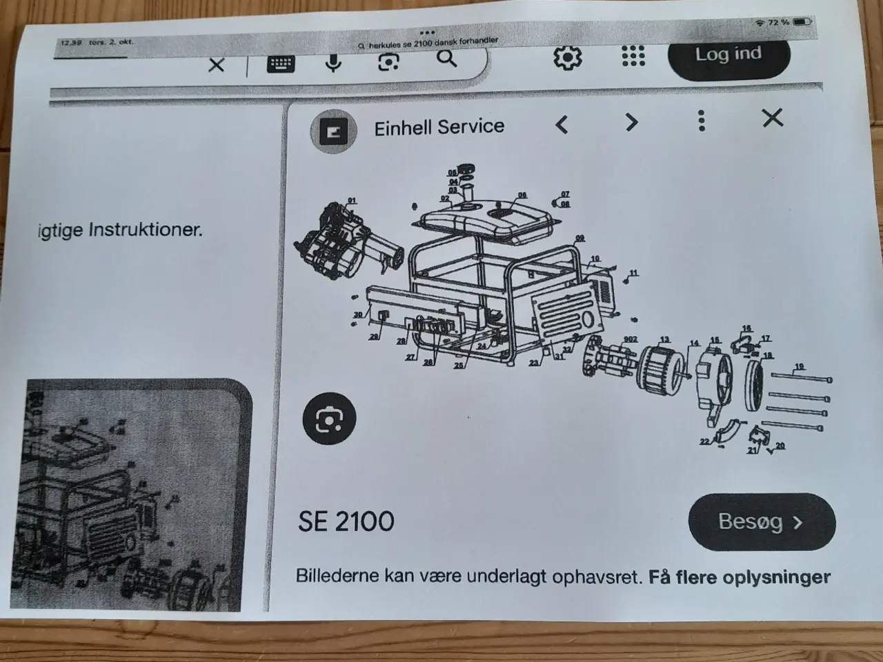 Billede 4 - Generator Herkules SE 2100