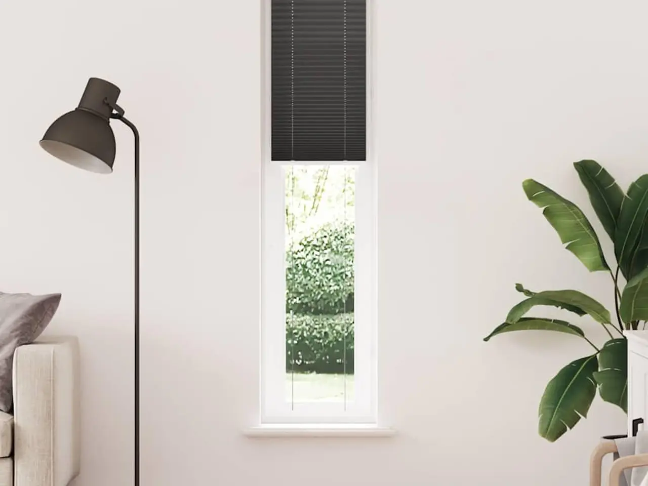 Billede 2 - Plisségardin - sort 50×200 cm, stofbredde 49,4 cm, polyester