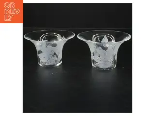 Glas vaser med bladmotiv (str. 11x6 cm)